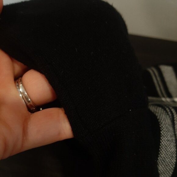 Chaps Plaid Sweater Dress Black 3/4 Sleeve Sheath Winter Stretch Womens Large - Picture 8 of 11